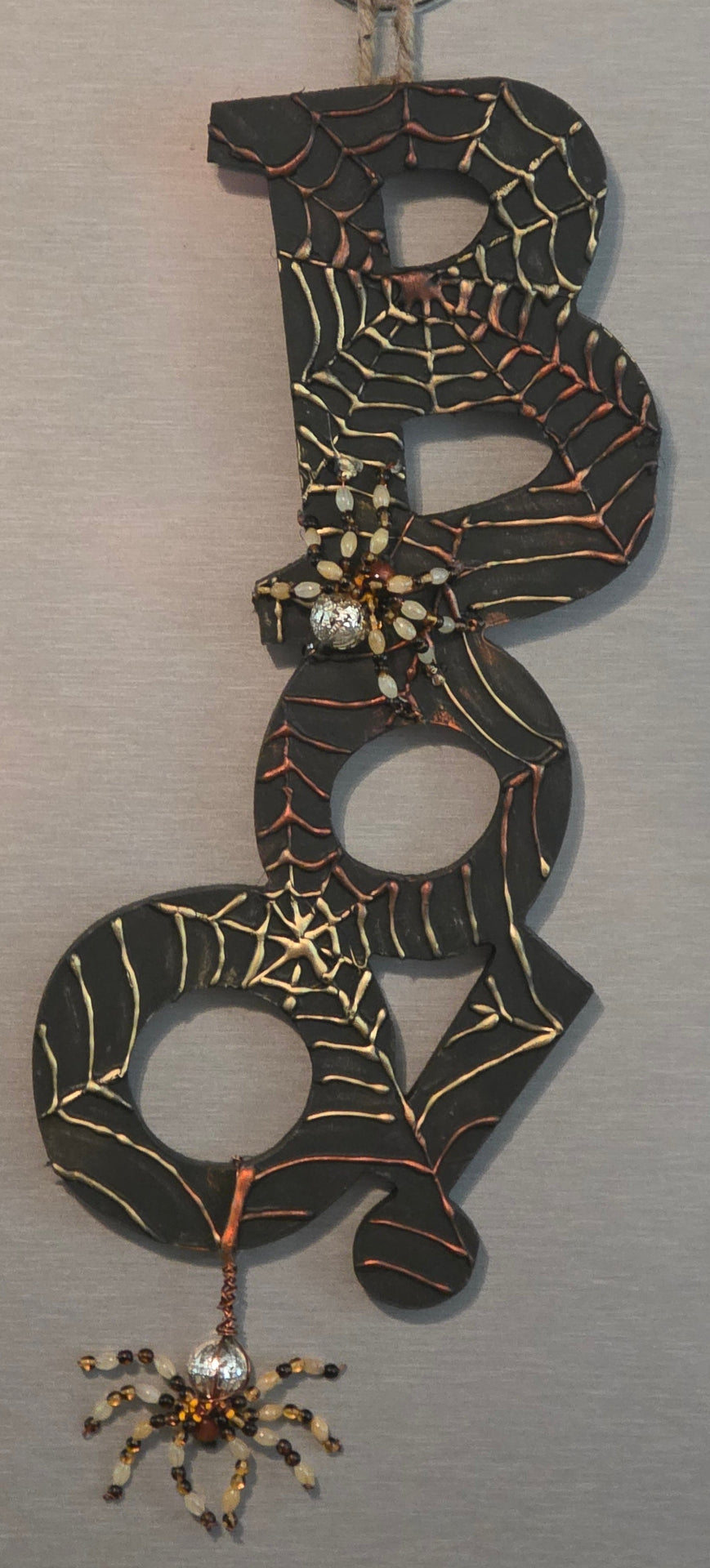 Handcrafted Halloween Spider Sign - BOO-niquely Designed
