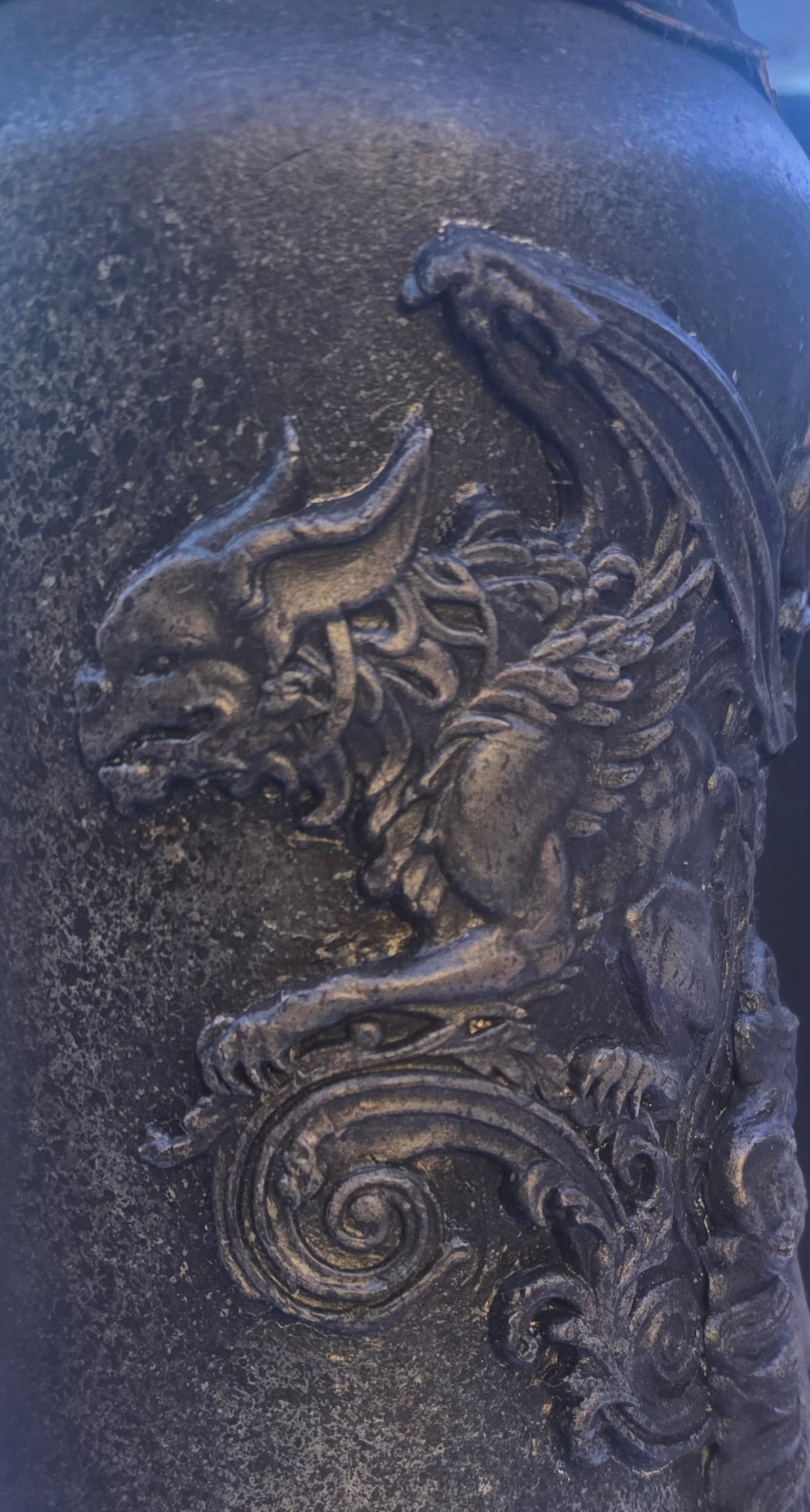 Medieval Gothic Guardian Urn - Gargoyle and Lion Decorative Vase