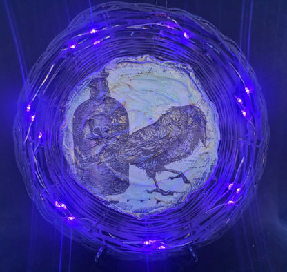 Raven Light-Up Wicker Wall Hanging