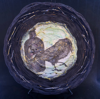 Raven Light-Up Wicker Wall Hanging