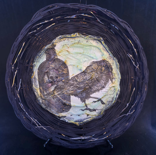 Raven Light-Up Wicker Wall Hanging