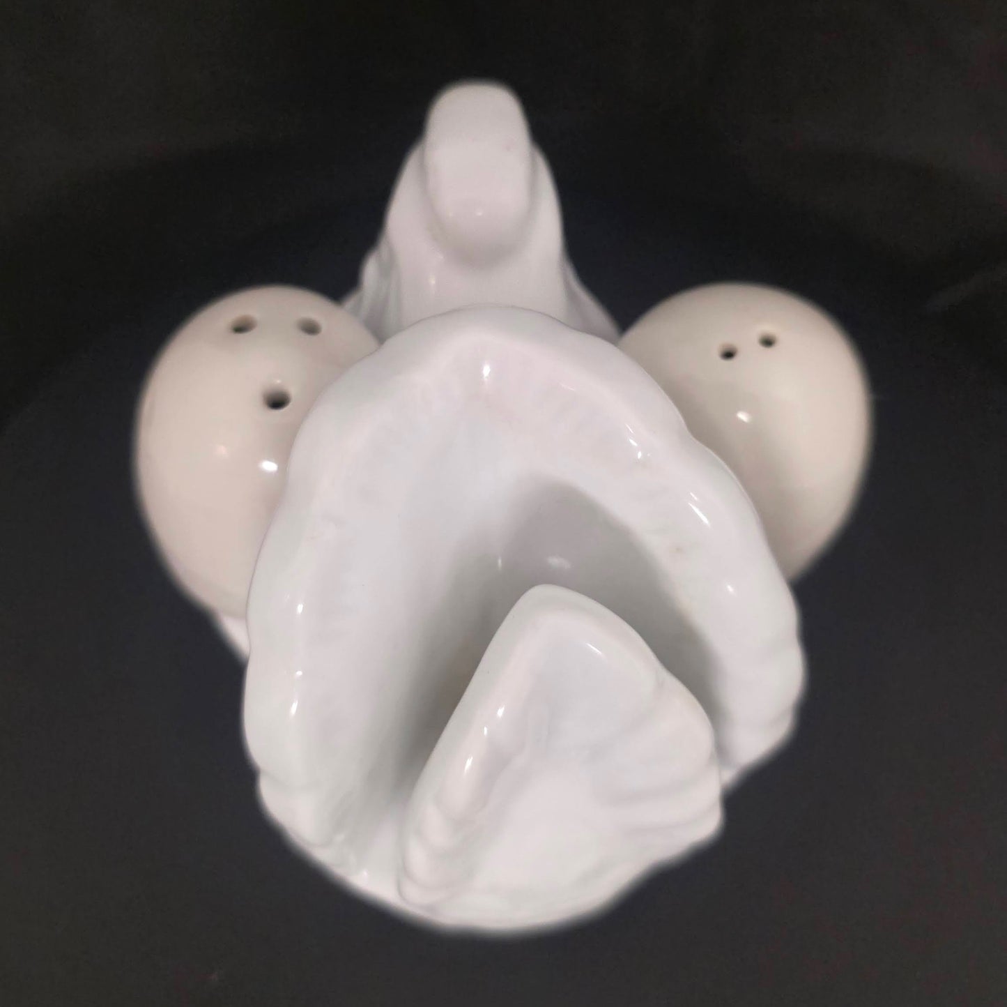 Mid-Century Modern chicken napkin holder with egg salt and pepper shakers set