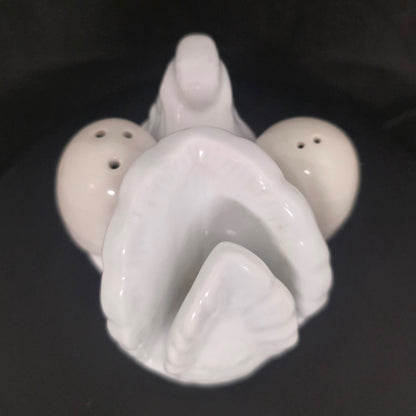 Mid-Century Modern chicken napkin holder with egg salt and pepper shakers set