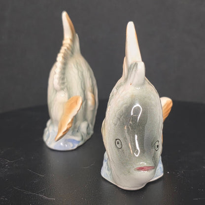 Vintage angel fish salt and pepper shakers marked Japan, circa 1950s