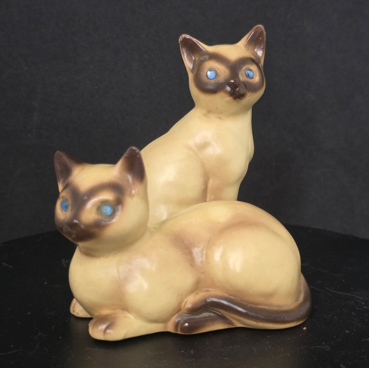 Mid-Century Modern Siamese cat salt and pepper shakers with bejeweled eyes