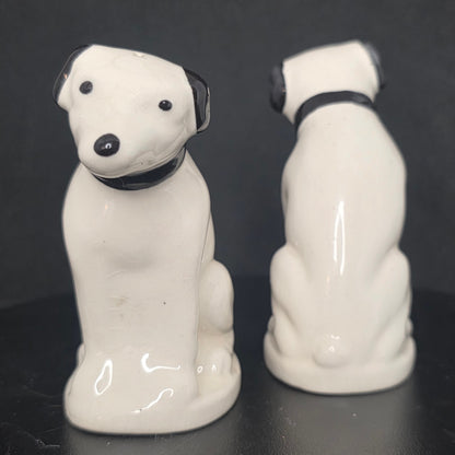 Back view of RCA Nipper shakers, no stoppers