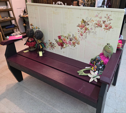 Amish-Crafted Crimson & Cream Garden Bench