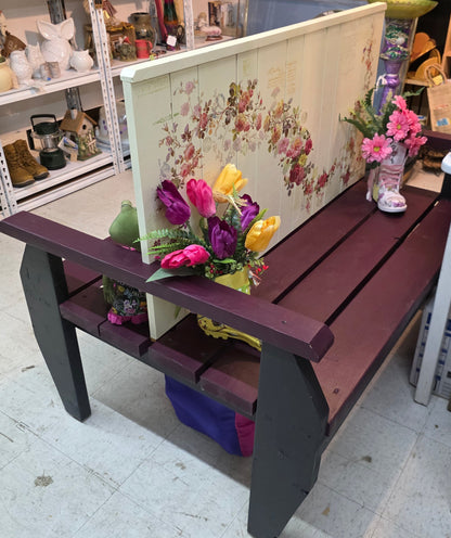 Amish-Crafted Crimson & Cream Garden Bench