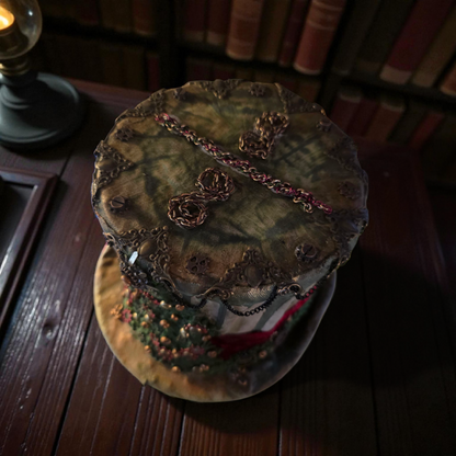 Handcrafted Steampunk Christmas Hat - Victorian Holiday Decor