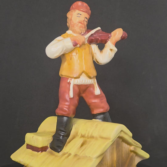 Vintage Fiddler on the Roof musical figurine playing If I Were a Rich Man - sound demonstration